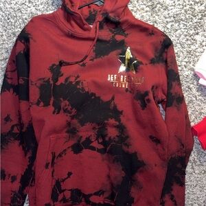 Jeffree Star Burgundy and Black Hoodie oversized